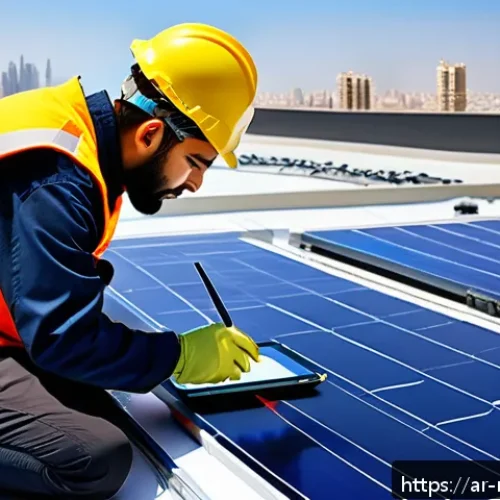 신재생에너지발전설비 자격증 관련 법규 이해 - A skilled renewable energy technician wearing protective work clothes and safety gloves, installing ...